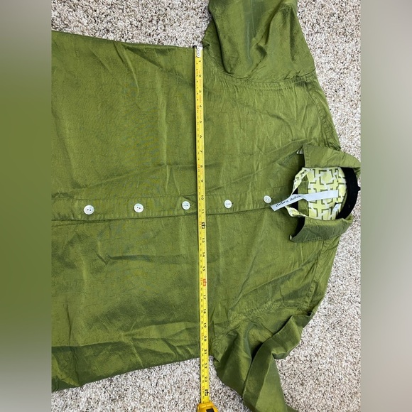 Debra Deroo Silk Green Button down Long Sleeve Lightweight Shirt Women’s Small - Picture 7 of 12
